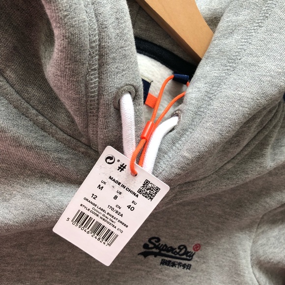 Longer length fleece lined Superdry hooded sweater - Picture 4 of 5